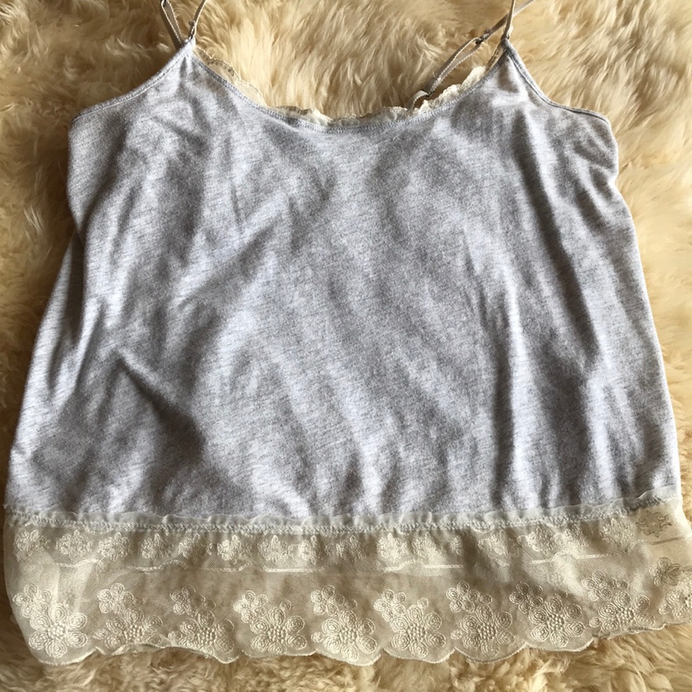 Gray spaghetti strap tank